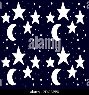 Sternennacht Cartoon Nahtloses Muster Stockfoto