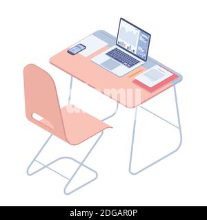 Arbeitsplatz für Studenten Stock Vektor