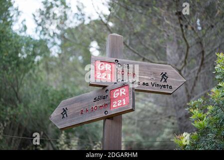 Der GR221 Spaziergang von Deia nach Port de Soller, Mallorca, Spanien Stockfoto