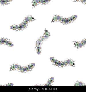 Hand Zeichnen Cienpies Motiv Nahtloses Muster Stockfoto