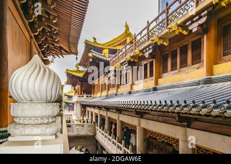 Jingan Tempel, Shanghai, China Stockfoto