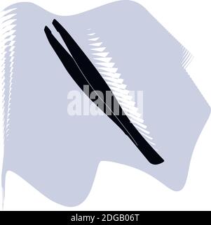 Pinzette Vektor, Friseur, Salon, Haar, Kosmetik, schwarze Pinzette auf lila Punkt Symbol eines Satzes, isoliert auf weißem Hintergrund. EPS 10 Stock Vektor