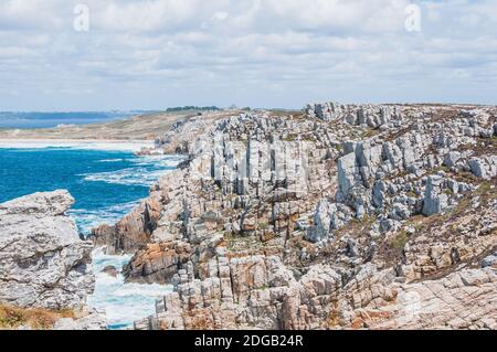 Pointe de Pen-hir auf der Halbinsel Crozon in Camaret-sur-mer in FinistÃ¨re in der Bretagne, Frankreich Stockfoto