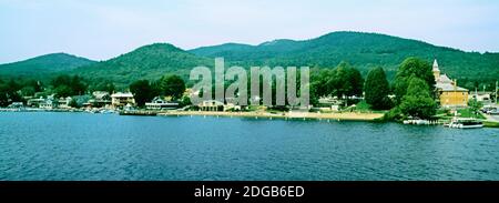 Blick vom Minne Ha Ha Steamboat, Lake George, New York State, USA Stockfoto