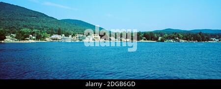 Blick vom Minne Ha Ha Steamboat, Lake George, New York State, USA Stockfoto