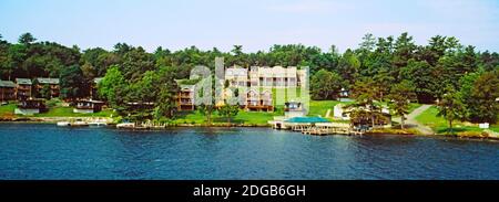 Blick vom Minne Ha Ha Steamboat, Lake George, New York State, USA Stockfoto