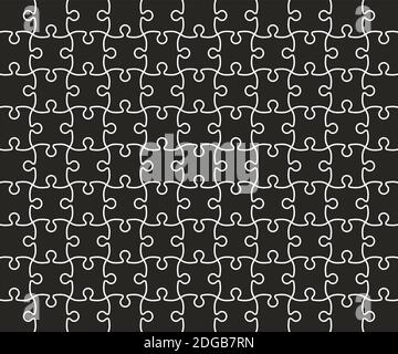 Puzzle Gitter Vorlage, schwarz Vektor Stock Vektor