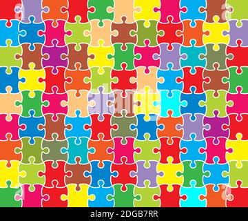 Puzzle Puzzle Gitter Vorlage. Vektor Stock Vektor