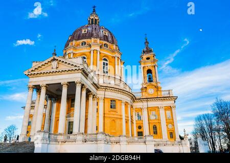 Die Basilika von Superga ist eine Kirche in der Nähe von Turin, Piemont, Italien, Europa Stockfoto