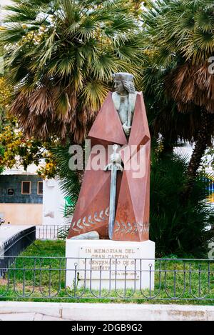 Das Denkmal des Großkapitäns, am hundertsten Todestag von 1515-2015, der Gouverneur von Loja Gonzalo Fernandez de Cordoba war 'großer Kapitän' - 'El Stockfoto