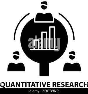 Symbol für quantitative Forschung, schwarzes Vektorzeichen mit editierbaren Konturen, Konzeptdarstellung Stock Vektor