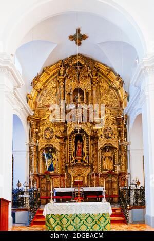 Die Kirche Santa María de la Mesa, auch Santa María de la Meza. An der Spitze der Kirche steht der Hauptaltar, eine bemerkenswerte künstlerische Kreatio Stockfoto