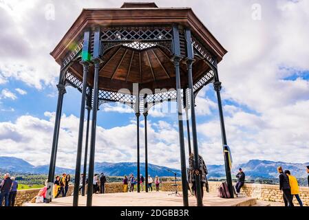 Kiosk von Ronda Aussichtspunkt - Kiosco de el Mirador de Ronda. Ronda, Málaga, Andalusien, Spanien, Europa Stockfoto