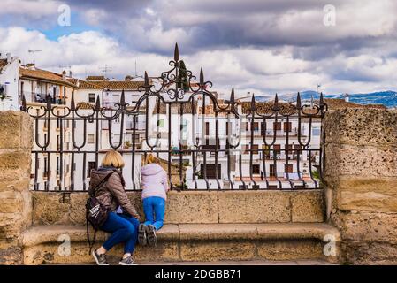 Detail der Eisenhütte der Puente Nuevo Brücke über die Tajo Schlucht. Ronda, Málaga, Andalusien, Spanien, Europa Stockfoto