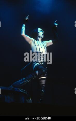 Marilyn Manson an der Leeds Festival 2001, England, Vereinigtes Königreich. Stockfoto