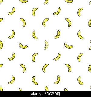 Cartoon Style Bananen Nahtloses Muster Stockfoto