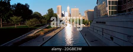 Canal in a City, Indianapolis Canal Walk, Indianapolis, Indiana, USA Stockfoto