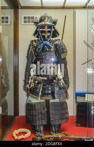 Samurai Warrior Cosutme bei Ausstellung Stockfoto