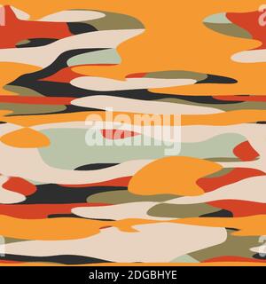 Nahtloses, unifarbenes, flaches Camo-Digitalmuster Stockfoto