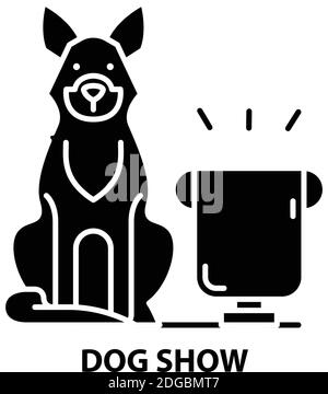Dog Show Icon, schwarzes Vektorzeichen mit editierbaren Konturen, Konzeptdarstellung Stock Vektor