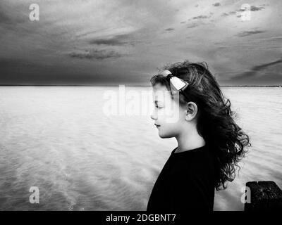 Portrait eines schönen Mädchen am Plattensee, Balaton Uplands National Park, Ungarn Stockfoto