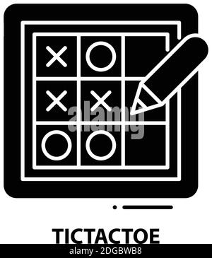 tictactoe-Symbol, schwarzes Vektorzeichen mit editierbaren Konturen, Konzeptdarstellung Stock Vektor