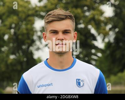 Deutscher Fußballtorwart Morten Behrens 1. FC Magdeburg DFB 3 liga-Saison 2019-20 Stockfoto