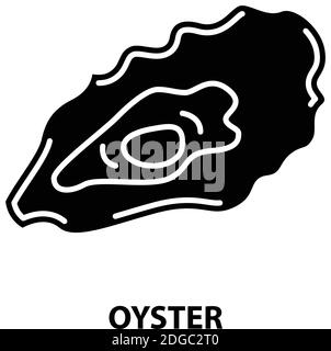 oyster-Symbol, schwarzes Vektorzeichen mit editierbaren Konturen, Konzeptdarstellung Stock Vektor