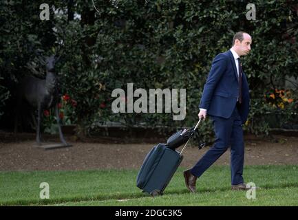 Stephen Miller , Präsident Donald Trumps leitender Politikberater geht auf dem South Lawn, nachdem er im Weißen Haus in Washington, DC, am 9. April 2017 angekommen ist.Foto von Olivier Douliery/ Abaca Stockfoto