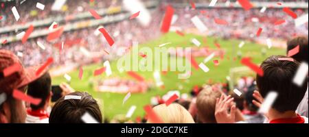 Fan Supporter Stadium Feiert Stockfoto