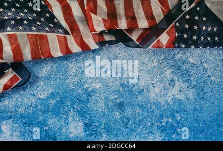 Nahaufnahme des Unabhängigkeitstages der gekräuselten amerikanischen Flagge für den Memorial Day Stockfoto