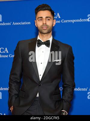 Der Komiker Hasan Minhaj, der den Abend ausrichtet, kommt am Samstag, den 29. April 2017 zum Jahresessen der White House Correspondents Association 2017 im Washington Hilton Hotel in Washington, DC, USA. Foto von Ron Sachs/CNP/ABACAPRESS.COM Stockfoto