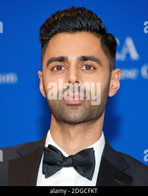 Der Komiker Hasan Minhaj, der den Abend ausrichtet, kommt am Samstag, den 29. April 2017 zum Jahresessen der White House Correspondents Association 2017 im Washington Hilton Hotel in Washington, DC, USA. Foto von Ron Sachs/CNP/ABACAPRESS.COM Stockfoto