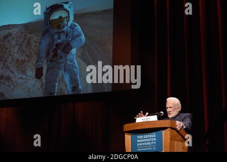 Gemini XII & Apollo XI Astronaut Buzz Aldrin spricht während des Humans 2 Mars Summit an der George Washington University in Washington, DC, am 9. Mai 2017. Foto von Olivier Douliery/ Abaca Stockfoto