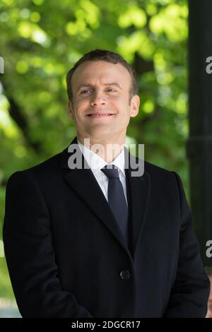 Der designierte Präsident Emmanuel Macron nimmt an einer Zeremonie anlässlich des Jahrestages der Abschaffung der Sklaverei am Mittwoch, dem 10. Mai 2017 in Paris Teil. Foto von POOL/Pierre Villard/ABACAPRESS.COM Stockfoto