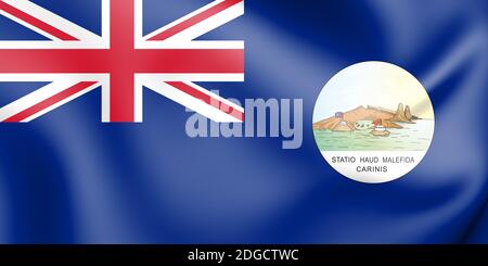 3D Flagge von St. Lucia (1875-1939). 3D-Illustration. Stockfoto