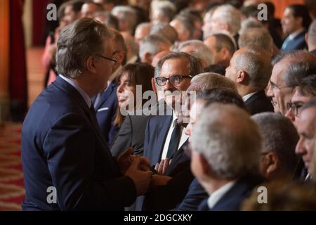 Jean Francois Carenco, Jean Paul Delevoye während der Einweihungsfeier des französischen Präsidenten Emmanuel Macron als französischer Präsident im Salle des Fetes des Präsidentenpalastes Elysee in Paris, Frankreich, am 14. Mai 2017. Foto von Hamilton/Pool/ABACAPRESS.COM Stockfoto