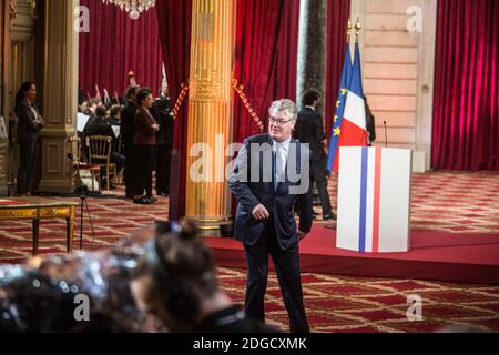 Jean Paul Delevoye während der Eröffnungszeremonie des französischen Präsidenten Emmanuel Macron als französischer Präsident im Salle des Fetes des Präsidentenpalastes Elysee in Paris, Frankreich, am 14. Mai 2017. Foto von Hamilton/Pool/ABACAPRESS.COM Stockfoto