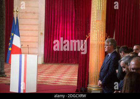 Jean Paul Delevoye während der Eröffnungszeremonie des französischen Präsidenten Emmanuel Macron als französischer Präsident im Salle des Fetes des Präsidentenpalastes Elysee in Paris, Frankreich, am 14. Mai 2017. Foto von Hamilton/Pool/ABACAPRESS.COM Stockfoto