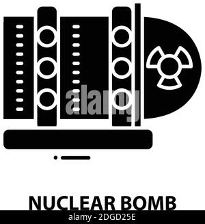 Atombombensymbol, schwarzes Vektorzeichen mit editierbaren Striche, Konzeptdarstellung Stock Vektor