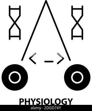 Physiologie-Symbol, schwarzes Vektorzeichen mit editierbaren Konturen, Konzeptdarstellung Stock Vektor