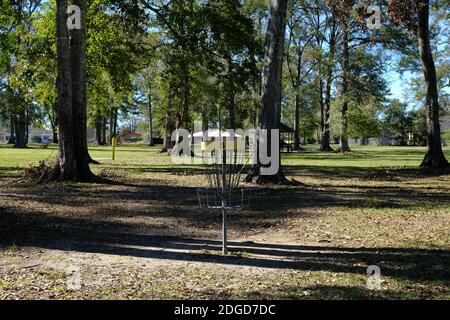 Frisbee Golf Tor in Pa Davis Park, Louisiana. Stockfoto