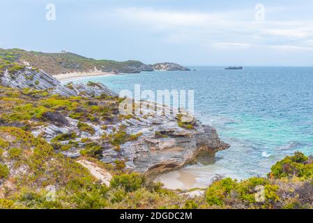 Porpoise Bay auf der Insel Rottnest in Australien Stockfoto