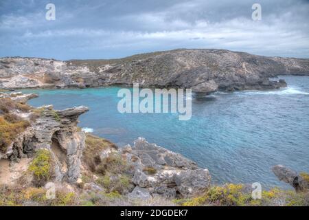 Fish Hook Bay auf der Insel Rottnest in Australien Stockfoto