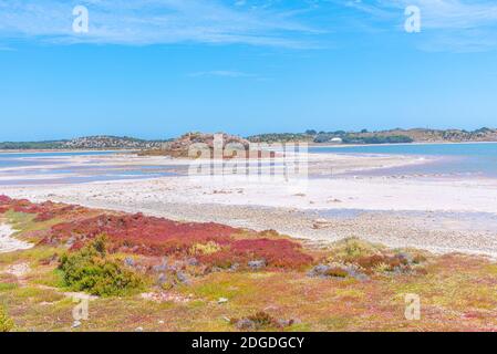 Salzseen auf der Insel Rottnest in Australien Stockfoto