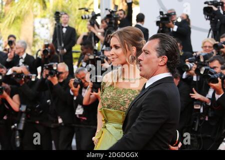 Antonio Banderas und Nicole Kempel bei der Vorführung zum 70. Jahrestag während des 70. Jährlichen Filmfestivals von Cannes im Palais des Festivals am 23. Mai 2017 in Cannes, Frankreich. Foto von David Boyer/ABACAPRESS.COM Stockfoto