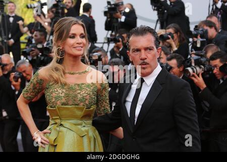 Antonio Banderas und Nicole Kempel bei der Vorführung zum 70. Jahrestag während des 70. Jährlichen Filmfestivals von Cannes im Palais des Festivals am 23. Mai 2017 in Cannes, Frankreich. Foto von David Boyer/ABACAPRESS.COM Stockfoto