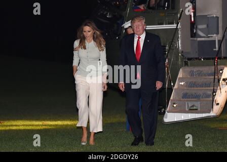 Präsident Donald Trump und First Lady Melania Trump kehren am 27. Mai 2017 in Washington, DC, ins Weiße Haus zurück. Foto von Olivier Douliery/Sipa USA Stockfoto