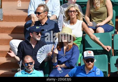 Schauspieler Gilles Cohen und seine Frau Karine, Bruno Solo und seine Frau besuchen die French Tennis Open am 31. Mai 2017 in Roland Garros in Paris, Frankreich. Foto von Laurent Zabulon/ABACAPRESS.COM Stockfoto