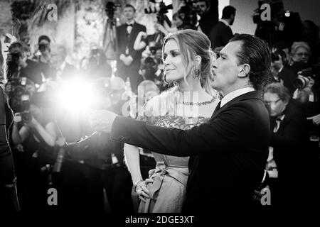 Antonio Banderas und Nicole Kempel bei der Vorführung zum 70. Jahrestag während des 70. Jährlichen Filmfestivals von Cannes im Palais des Festivals am 23. Mai 2017 in Cannes, Frankreich. Foto von David Boyer/ABACAPRESS.COM Stockfoto